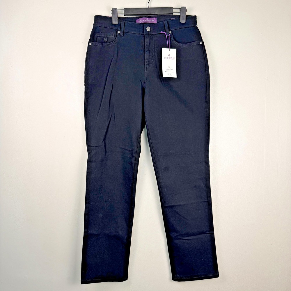 Gloria Vanderbilt Amanda The Original Slimming Jeans Women 8 Black Denim Stretch